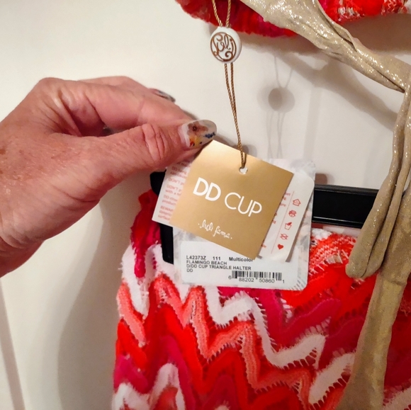 NWOT Luli Fama 3 Piece Triangle Halter Top + Bikini bottom + Pant Set - Picture 4 of 11